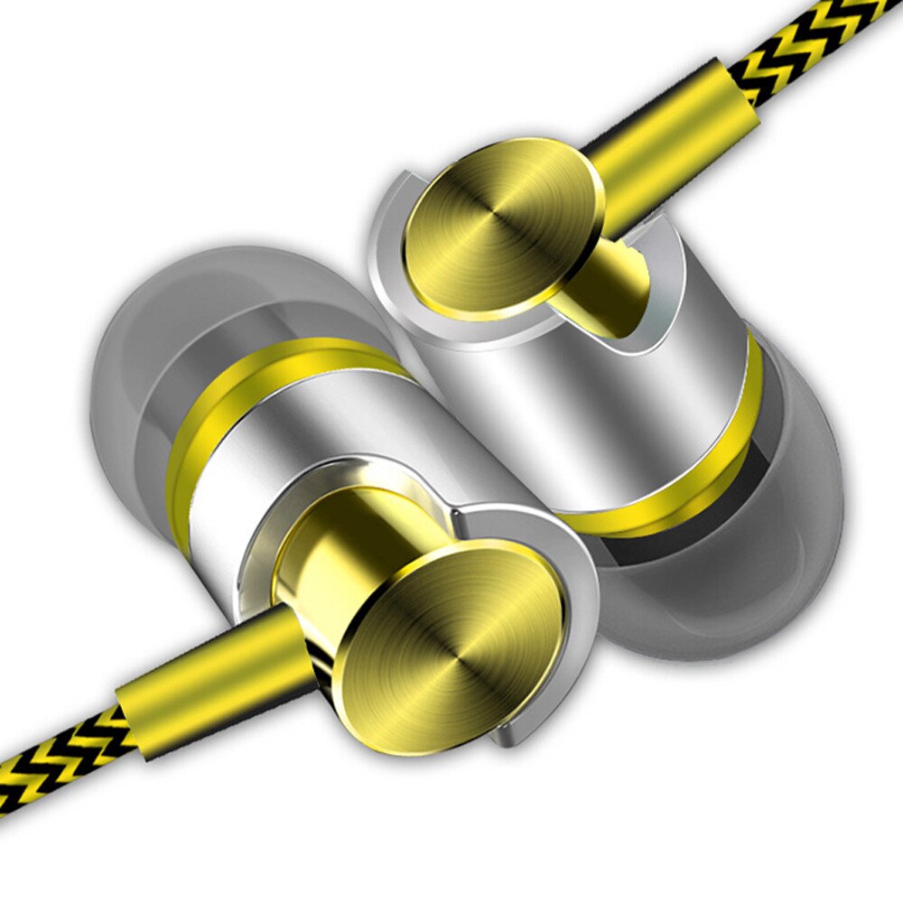 Carprie Koptelefoon Universele 3.5Mm In-Ear Stereo Oordopjes Bass Stereo Geluid Wired Hoofdtelefoon Met Mic Voor Xiaomi Samsung iphone 26: Yellow
