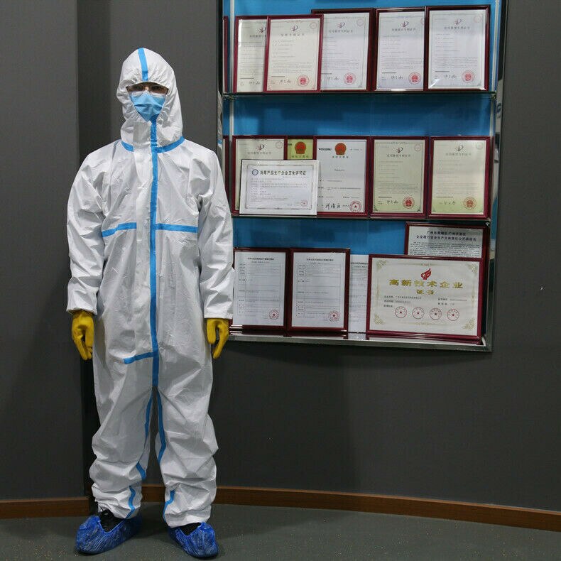 Disposable Coveralls Clothing Protective Safety Overalls Suit Full Protection Anti-Virus Flu Clothing Suit