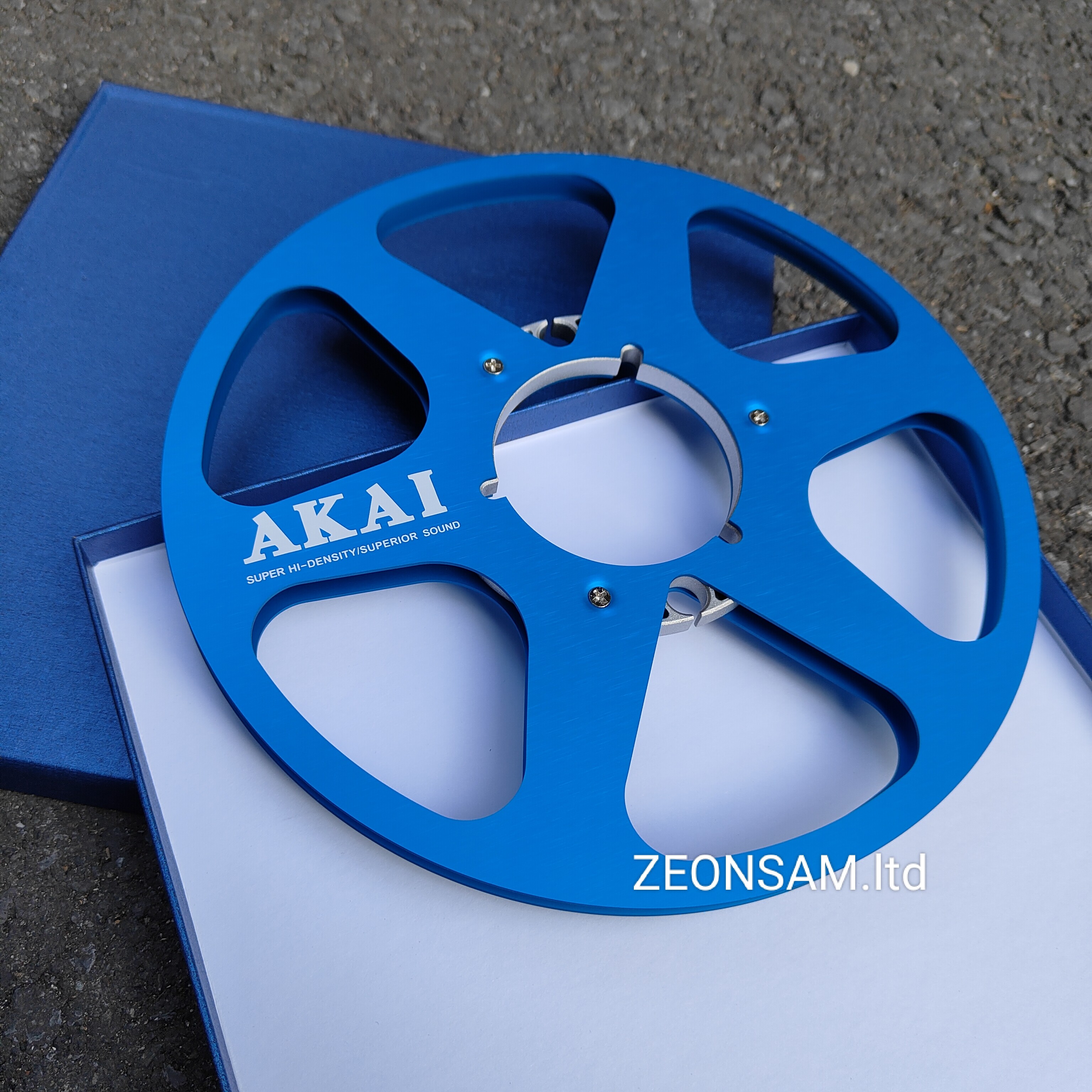 AKAI 10.5" X 1/4" Inch Empty Tape Reel Aluminum Reel to Reel Empty Take up Reel: Blue