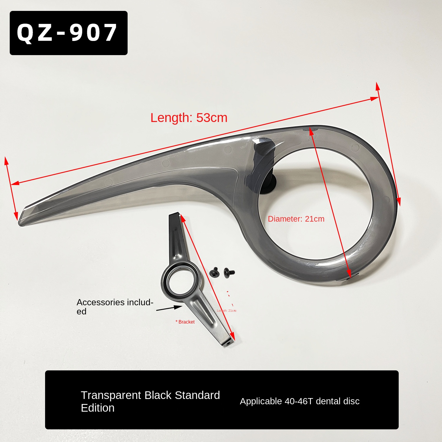 1 Set Bike Chain Guard High Strength Universal for 40-46 Teeth Chainrings Sprocket Crankset Guard Bicycle Protection Accessories: black