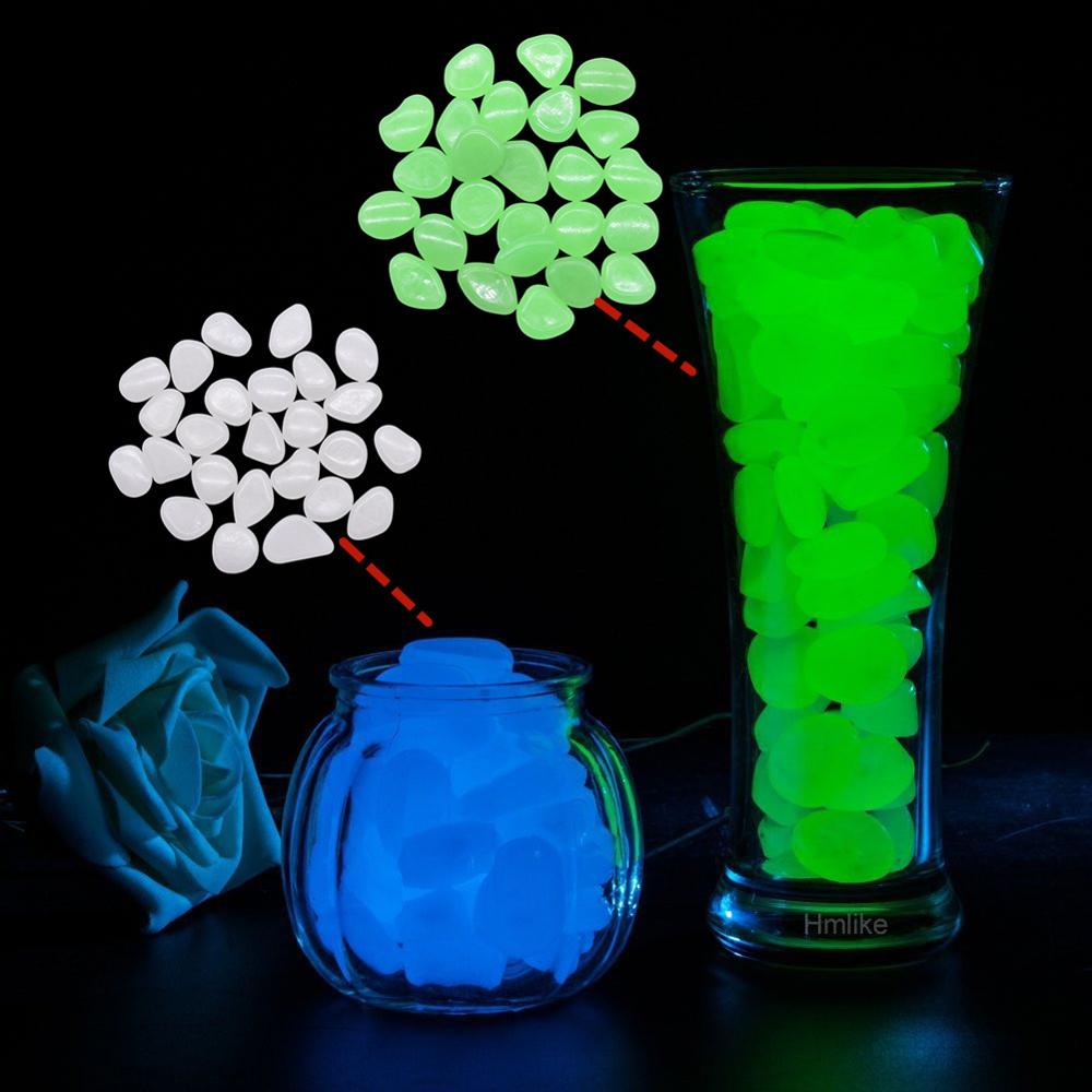 50Pcs Glow In The Dark Pebbles Glow Stones Rocks For Walkways Garden Path Patio Lawn Garden Yard Decoration Luminous Stones