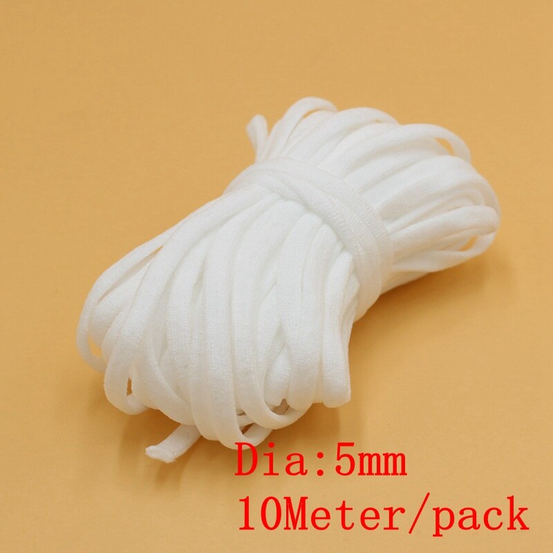 Banda elástica para mascarilla, banda de goma para colgar en la oreja, accesorios DIY, 3/5mm, 5/10/30m/paquete: 5mm 10 Meter
