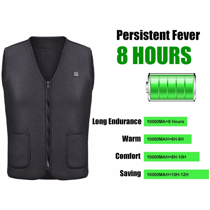 Mannen Vrouwen Outdoor USB Infrarood Verwarming Vest Jas Winter Flexibele Elektrische Thermische Kleding Vest Voor Sport Wandelen