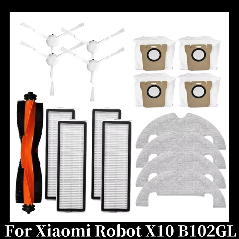 Piezas de Robot aspirador Xiaomi X10, Cepillo Lateral principal, filtro Hepa, paño de mopa, bolsa de polvo, accesorios de repuesto