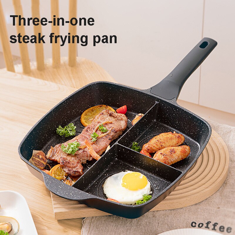 Sartén antiadherente 3 en 1 para hacer crepes, olla wok de cocina coreana, utensilios de cocina para desayuno, sartén para huevos