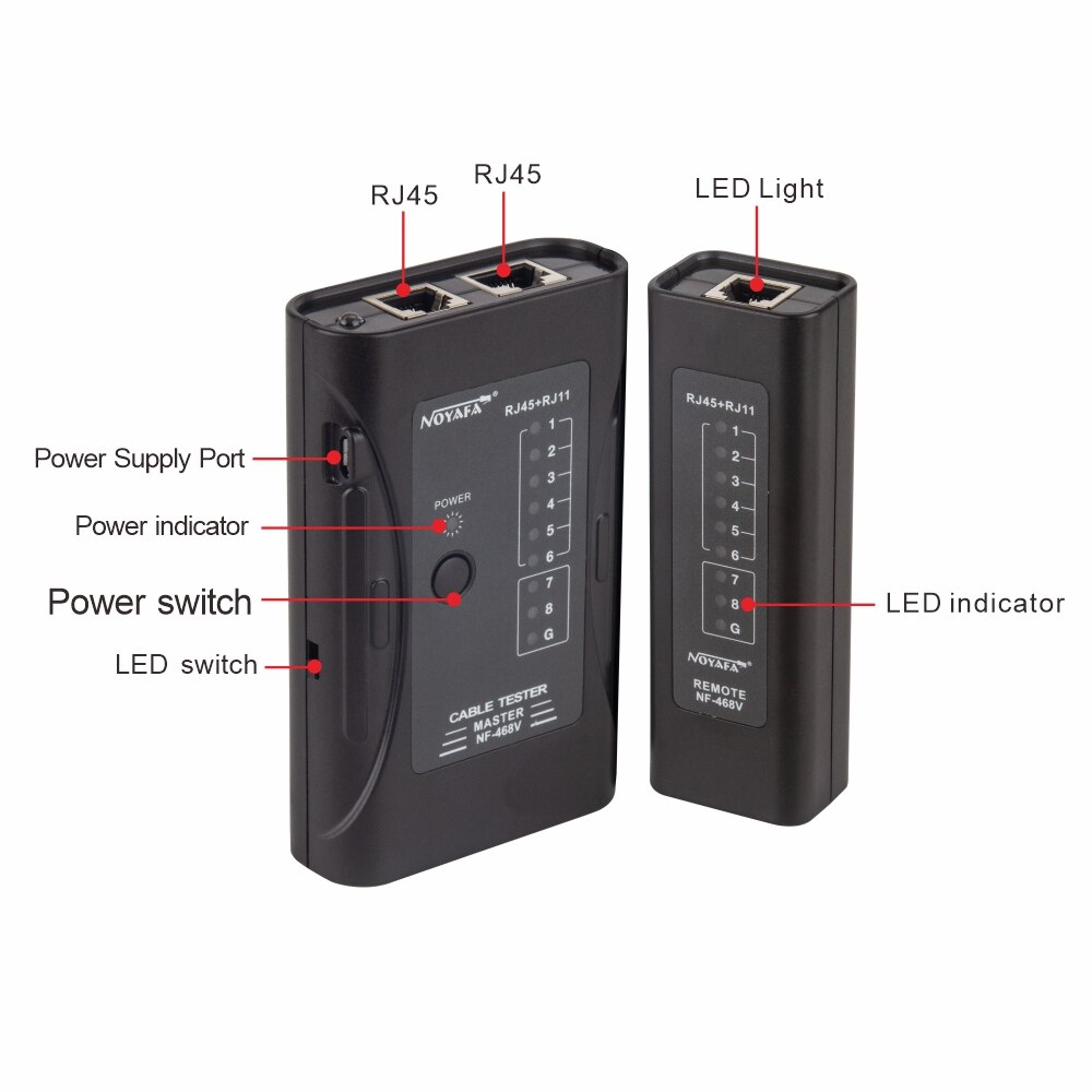 NOYAFA NF-468V Cable Continuity Test Check RJ11 RJ45 Cable Quickly Detect Multifunctional Automatically Tests