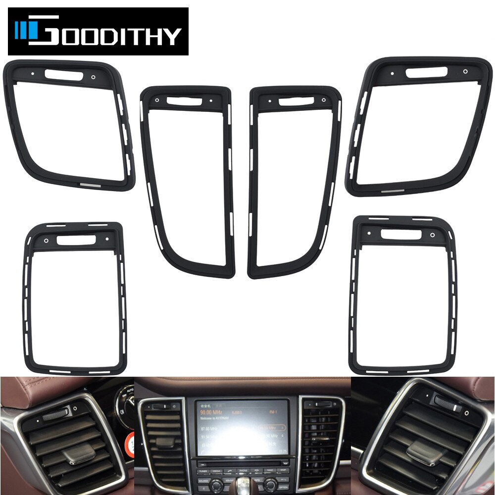 Interior do carro console dianteiro ar condicionado traseiro ac ventilação grille exterior quadro painel guarnição para porsche panamera 2010-2016