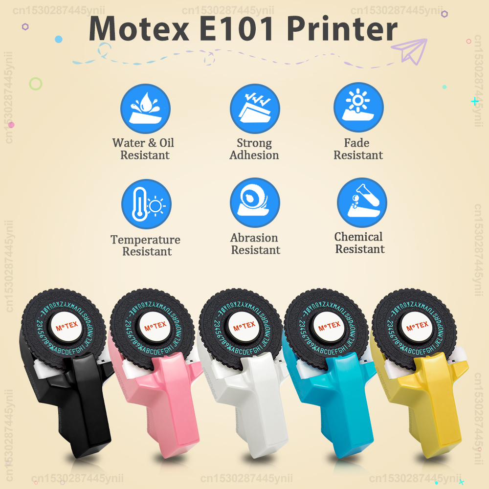 Portable Label Maker Motex E101 3D Embossing Label Printer DIY Dymo 3D Label Tape Replace for B90 Dymo 12965 Labeling Machine