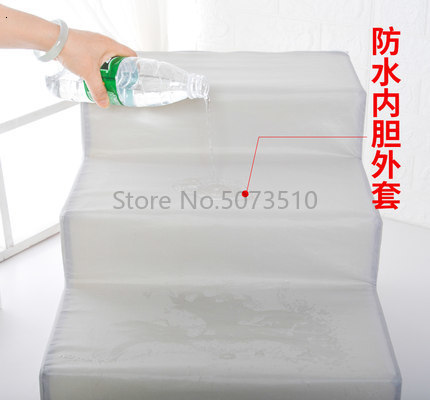 Pet Small Dog Sofa Pet Dog Cushion Teddy Stair Step Removable Wash Up The Bed Ladder Four-layer Dog Ladder Pet Stair Steps: Scarlet