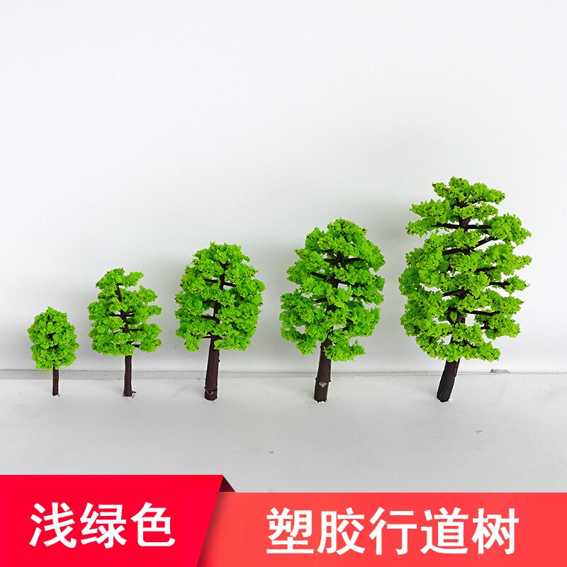 3-9cmdiy Architecture Sand Table Model Material Micro Landscape Decoration Model Sand Table Model Tree Plastic Street Trees: Light Green 3 5cm