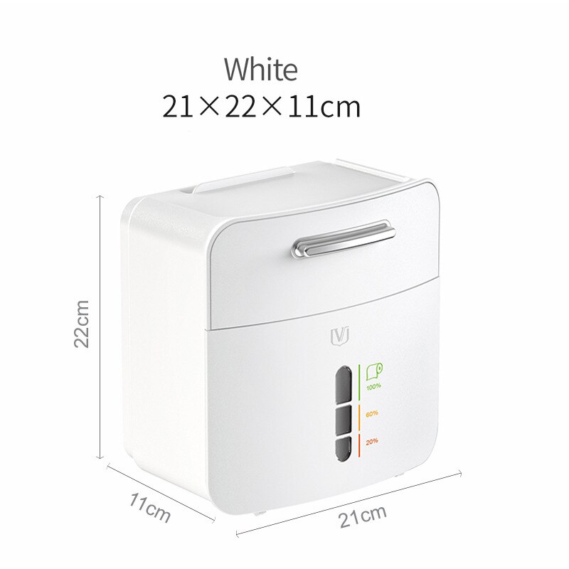 Waterproof Toilet Paper Holder Wall Mounted Roll Paper Tube Storage Box Tissue Box Shelf Bathroom Dustproof Paper Case Box: white