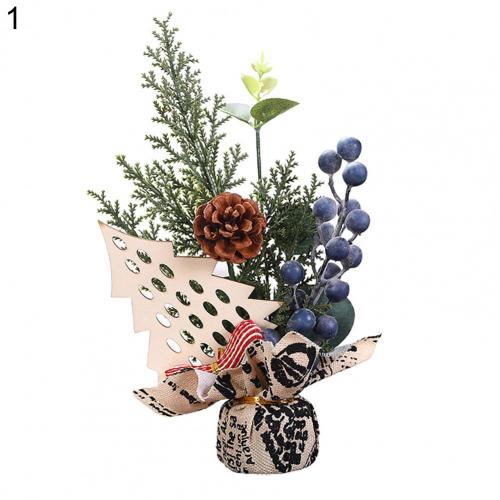 Delicate Wood Simulation Artificial Table Top Christmas Tree for Office: 1