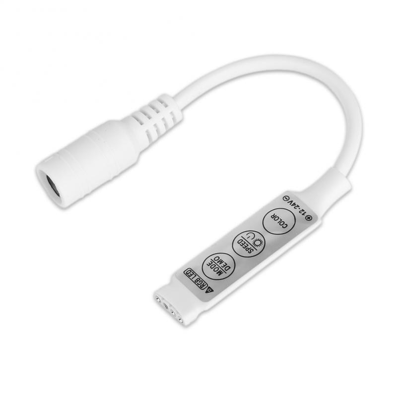 Mini Size DC12V-24V RGB Led Controller Dimmer Mini 3 keys DC Connector Control RGB LED Strip Light