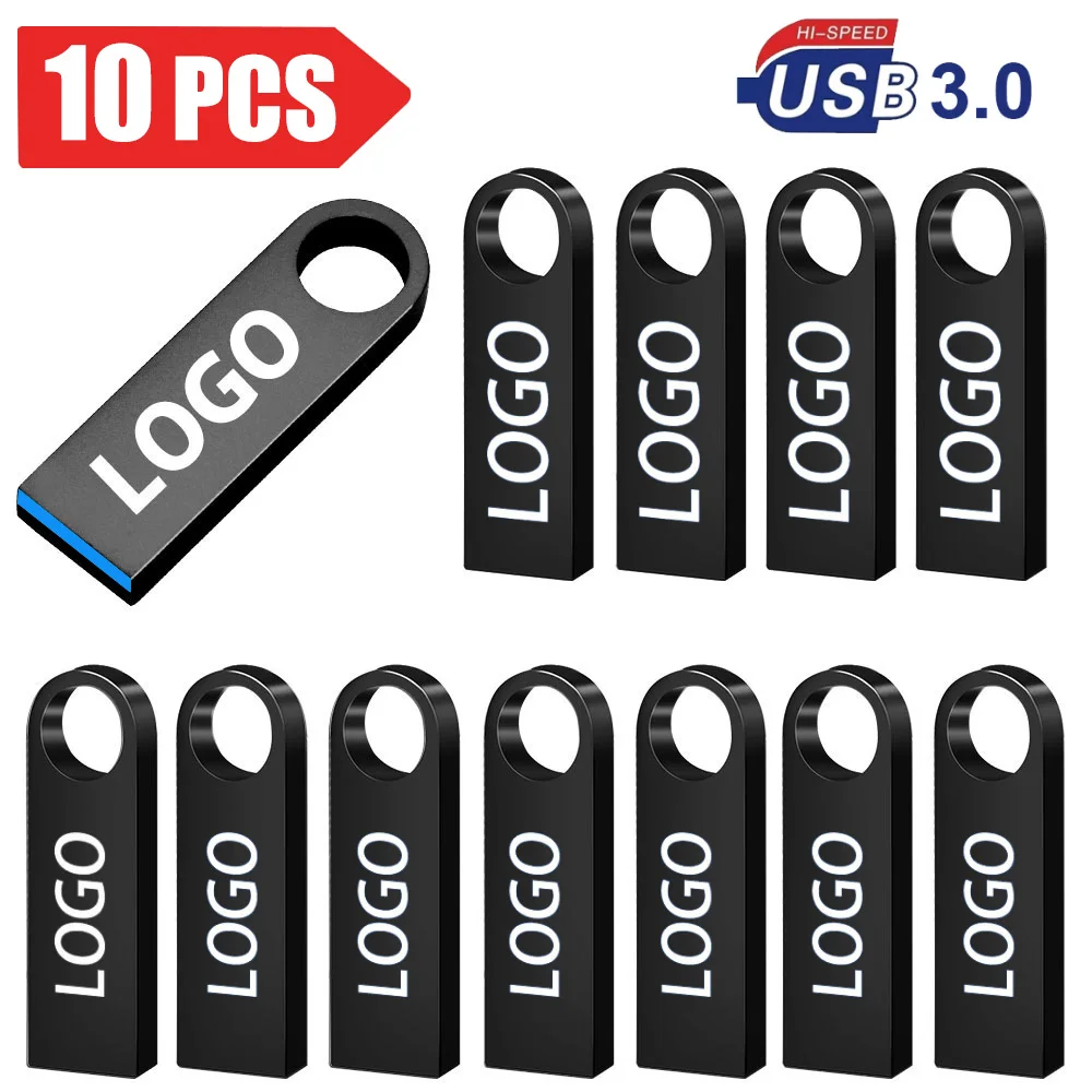 10/ 20/50 Pcs/lot Free Logo metal USB 3. 0Flash Drive 64GB 32GB memory Flash USB Stick 16GB 8GB pen drive PenDrive U Disk: Red / 32GB