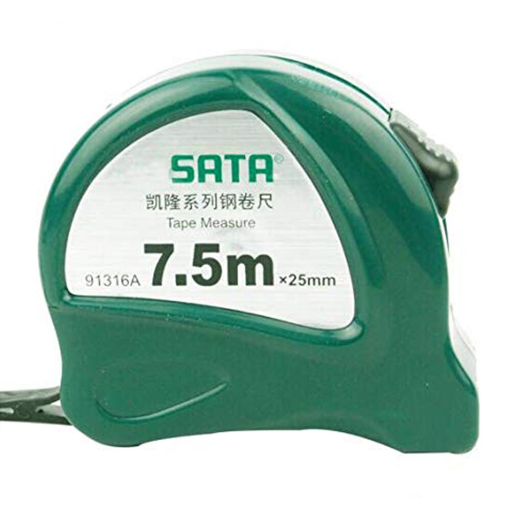 Sata 7.5m teräksinen mittanauha kotitalouksien viivain kannettava kulutusrengas viivain työmaa puuntyöstö 91316a