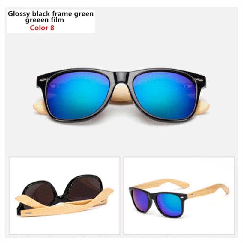 Gafas de sol de bambú para hombre y mujer, gafas de sol Vintage, patilla de madera, gafas de de , gafas de sol de , para hombre y mujer: Color 8