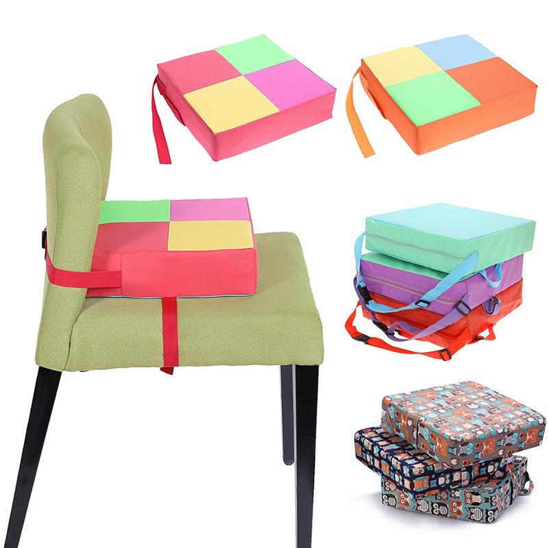 Asiento elevador portátil ajustable para Muebles de bebé, almohadilla para silla aumentada para niños, esponja suave, cojín extraíble para silla de comedor
