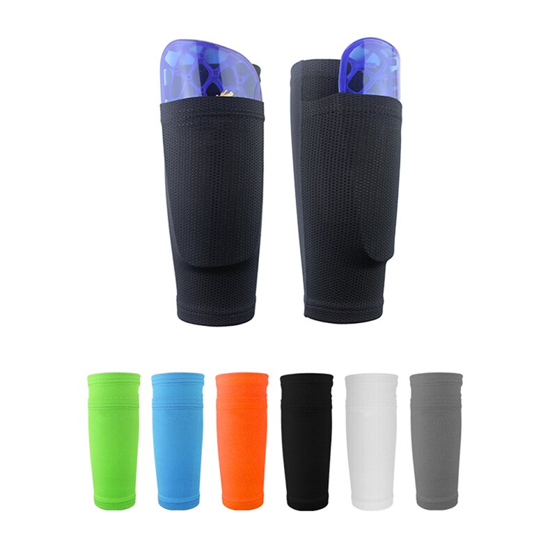 1 Paar Beschermende Sokken Shin Voetbal Sport Guard Met Pocket Voor Voetbal Scheenbeschermers Been Mouwen Ondersteunende Ondersteuning Sok