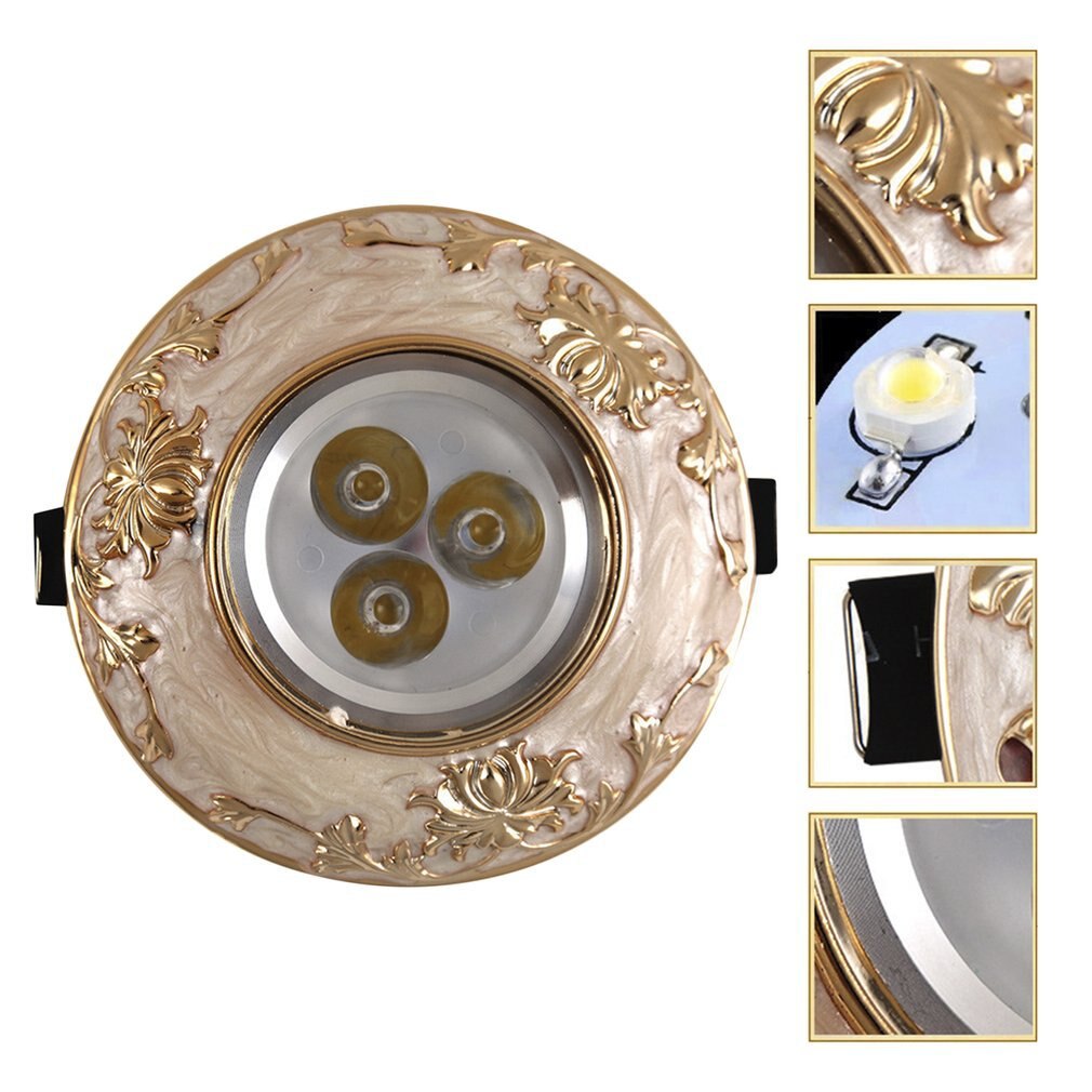 Europese Stijl 3W Led Plafond Lamp Hars Panel Home Verlichting Lamp Kantoor Decoratie Spotlight Moderne Slaapkamer Woonkamer Lamp