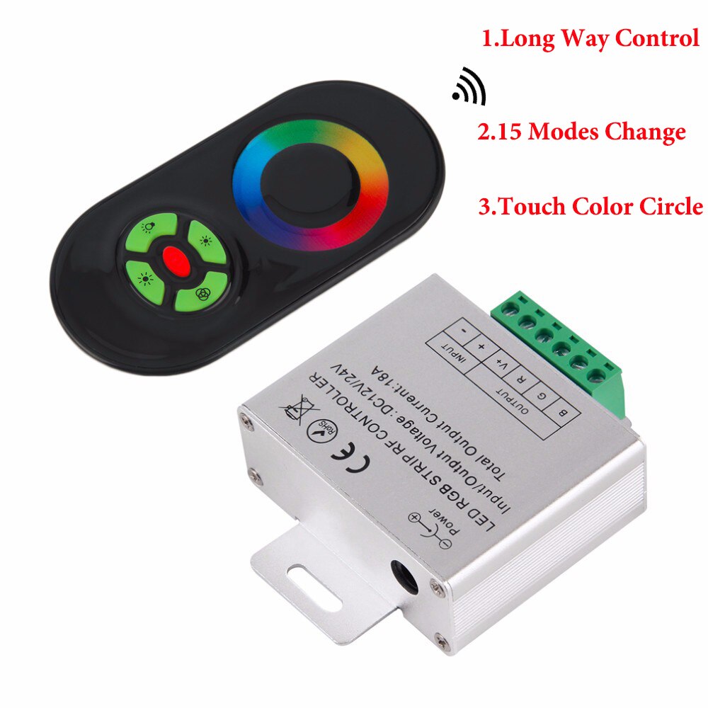 RF Remote RGB Controller DC 12/24V 18A LED Strip Color Console Touch Remote For 5050 2835 RGB LED Strips