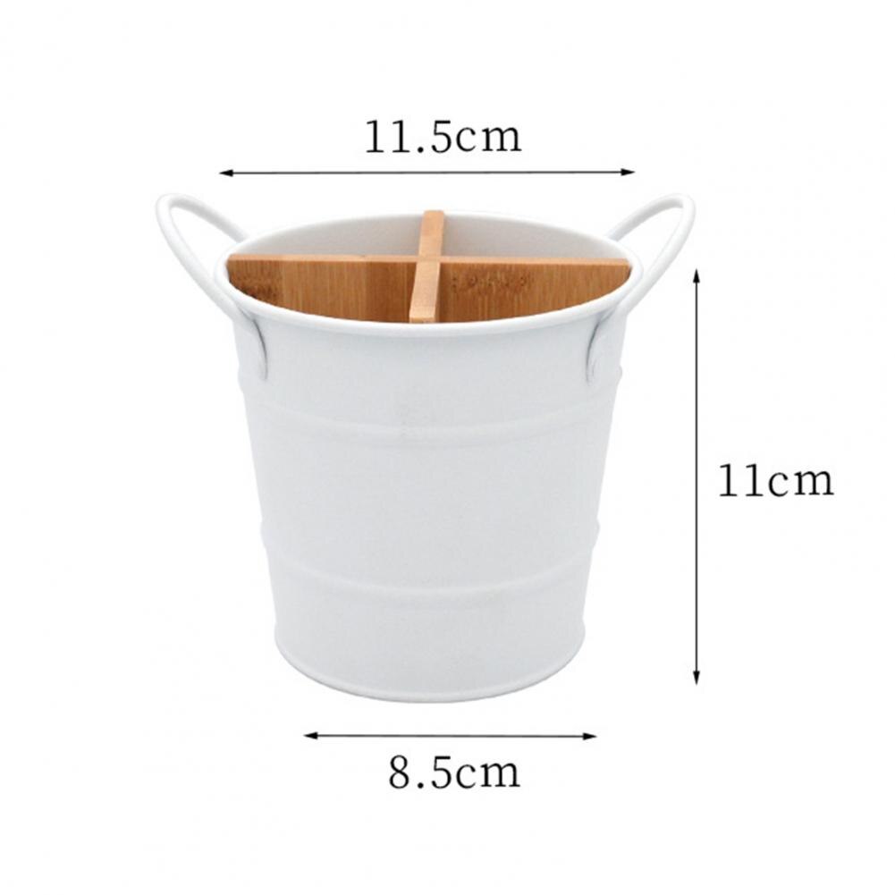 Soporte de utensilios de cocina Retro, gran capacidad, de acero inoxidable, 4 rejillas, cuchara, tenedor, palillos, organizador de cocina