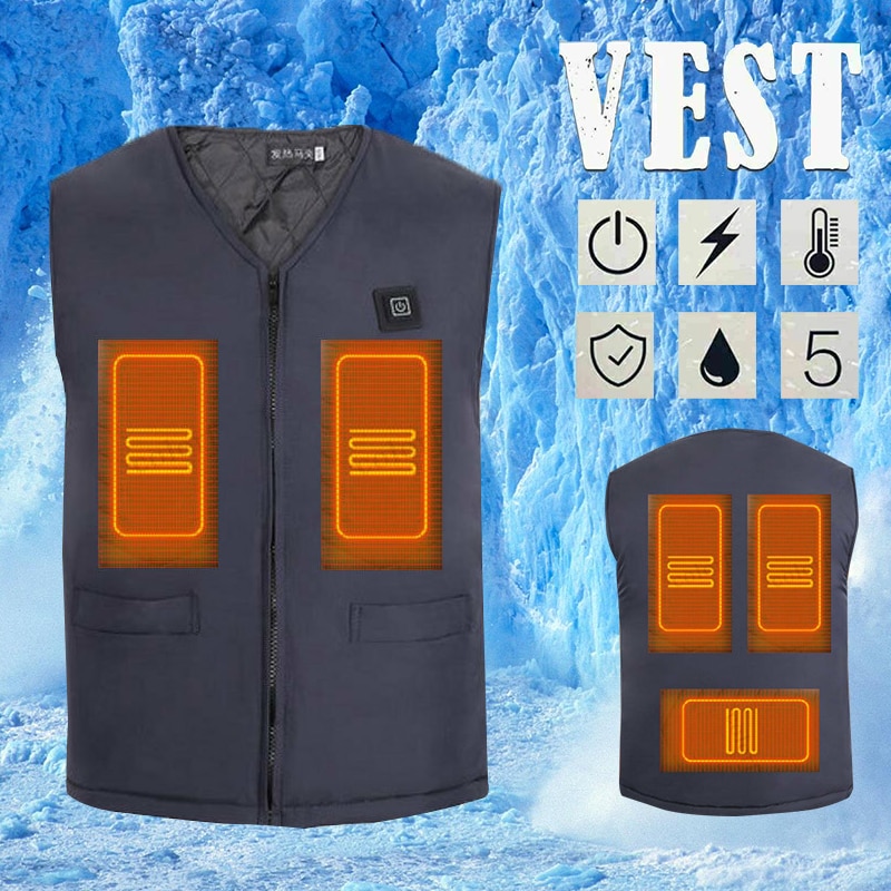 Winter USB Elektrisch Verwarmd Vest Verwarmingsvest