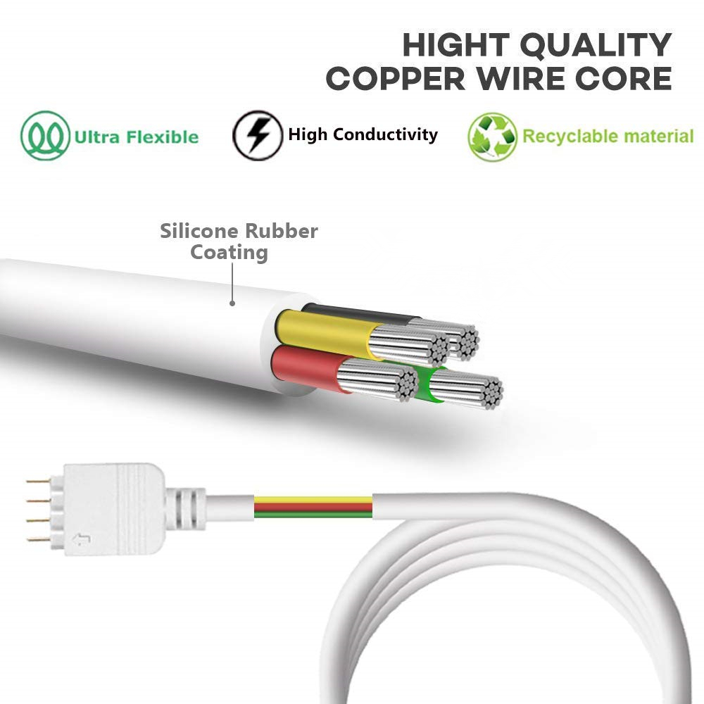 4PIN RGB 5PIN RGBW Verlängerungskabel Weiß Schwarz 0,3 m 1 m 2 m 3 m 5 m 10 m Elektrokabel SMD 2835 5050 LED Connect Kupferkabel