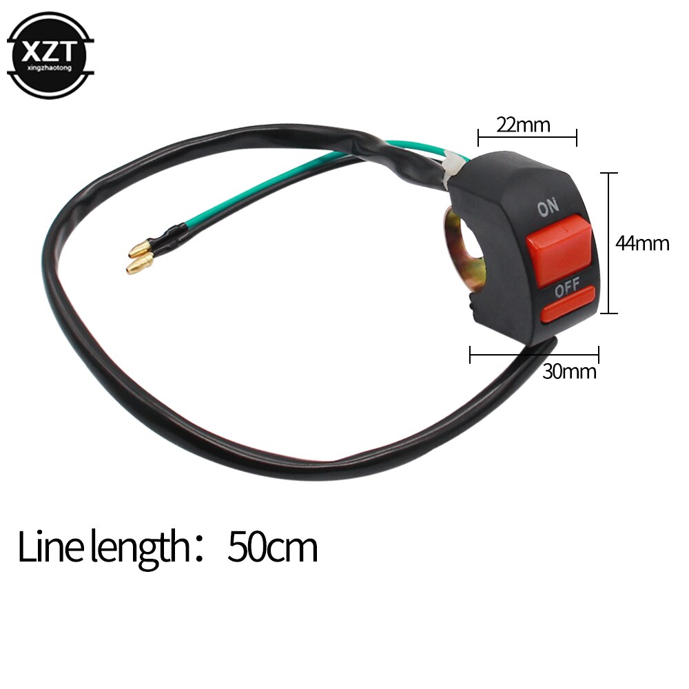 Interruttore di accensione del manubrio del motociclo universale pulsante ON OFF per Moto ATV Bike DC12V/10A nero