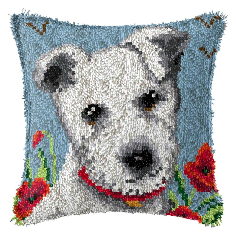 Hondenkussenhoes met 3d segmenten, handwerk, doe-het-zelf-haakpakketten, kruissteekmaterialen: D