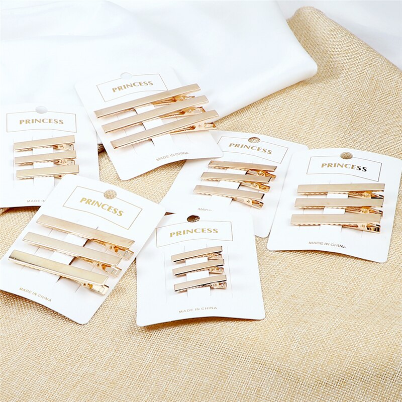 50 unids/lote de pinzas para el cabello de Color dorado y plateado, pasadores metálicos de , horquillas DIY, accesorios para el cabello para mujeres y niñas, herramientas para el cabello