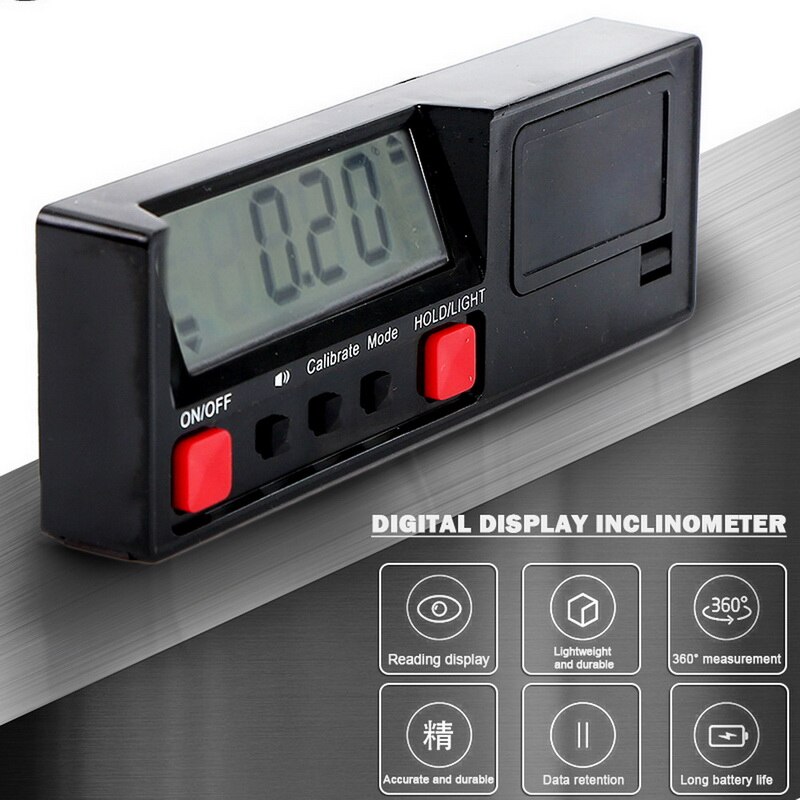 Digital Spirit level Bubble Magnetic Electric Level 360 degree Angle Finder Protractor Inclinometer Horizontal Scale Ruler