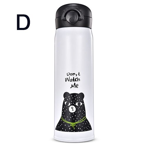350ML/500ML Kids Thermos Coffee Mug Thermocup Thermos Stainless Steel Water Bottle Vacuum Flasks Insulated for Children: 350ML / D