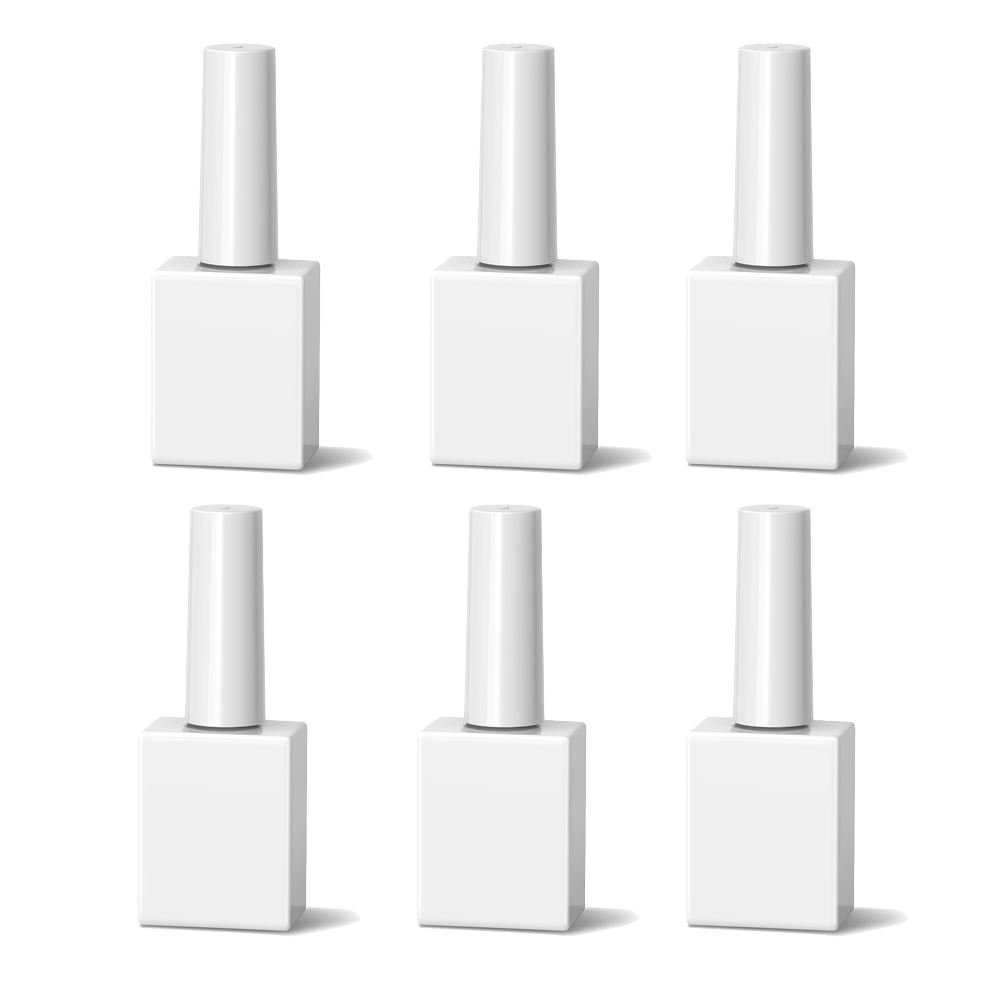 15 ml 6 stks/set Lege Gel Nagellak Flessen Met Borstels Nagels Gel Glazen Container Hervulbare Cosmetische Pot Manicure Nagelriemolie: Donker Kaki