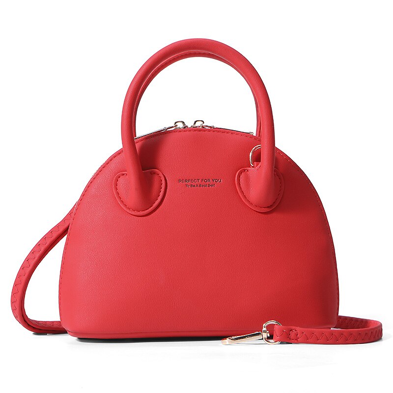 Weichen Shell Handtas Vrouwen Zacht Leer Messenger Crossbody Schoudertas Dames Tote Sac Bolsa Vrouwelijke Hand Tas: Red