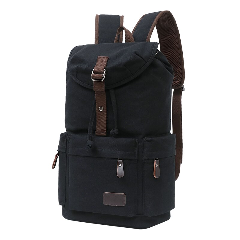 Didabear Canvas Rugzak Mannen Rugzakken Grote Mannelijke Mochilas Casual Schooltas Voor Tieners Jongens Mannen Rugzak Rugzak: Black