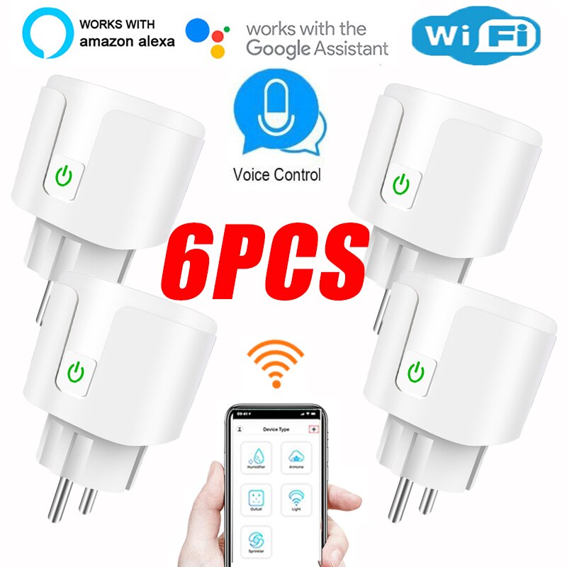 Tuya 16A EU Wireless WiFi Smart Plug Wireless Smart Outlet With Power Energy Monitor Compatible With Alexa Google Home IFTTT