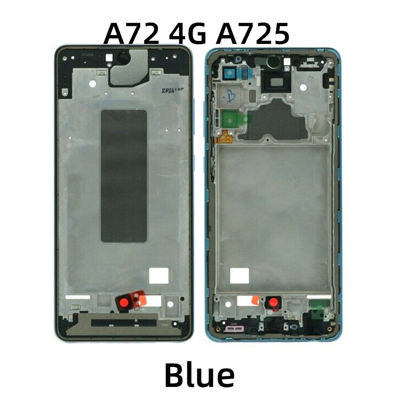 Voor Samsung A72 4G/5G SM-A725 SM-A726 Telefoon Screen Plaat Panel Lcd Bezel Voorframe Behuizing Midden chassis Reparatie Onderdelen: A72 4G Blue