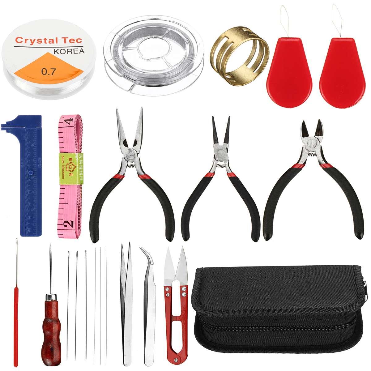 22Pc/set DIY Jewelry Making Tools Kit Jewelry Pliers Beading Wire Set Repair Tools bag DIY Craft