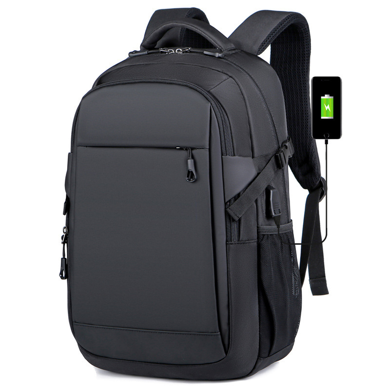 Large-Capacity Travel Business Backpack Student Cool Laptop Nylon Black Backpack Waterproof School Bag