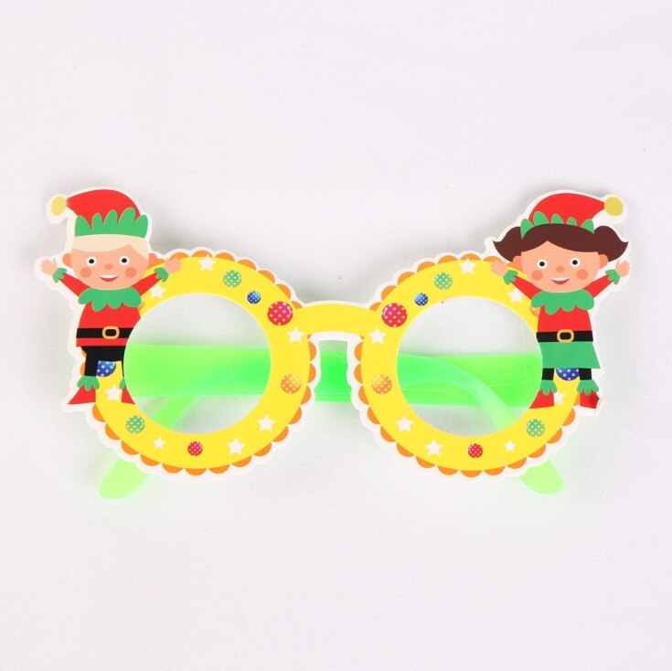 12PCS Christmas Halloween Children's Decoration Glasses Party Glasses Costume Party Eyeglasses for Baby Boys Girls: Yellow Santa