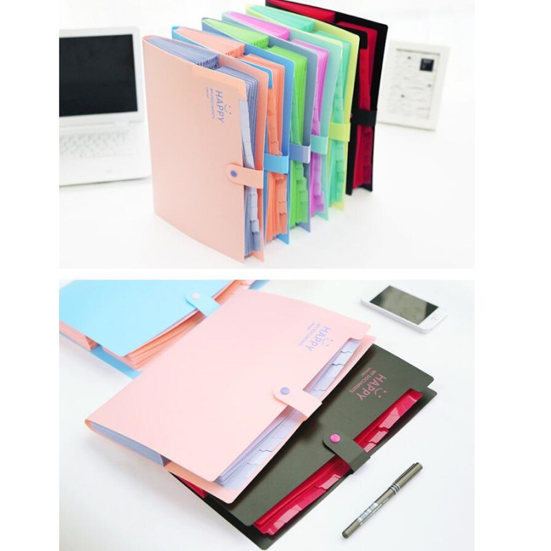 12 index simple document A4 display book PP file expanding wallet folder paper classification organ package Filing Products