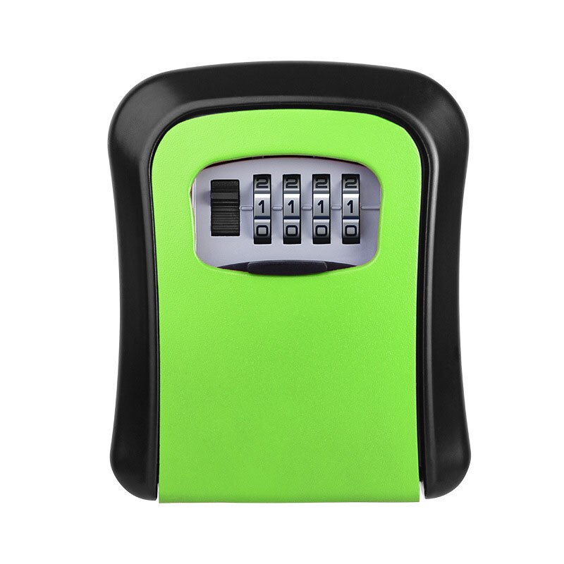 Durable Zinc Alloy Wall Mount Key Door Lock Storage Secret Security Box with 4 Password seguridad kluis Safety Accessories: Green