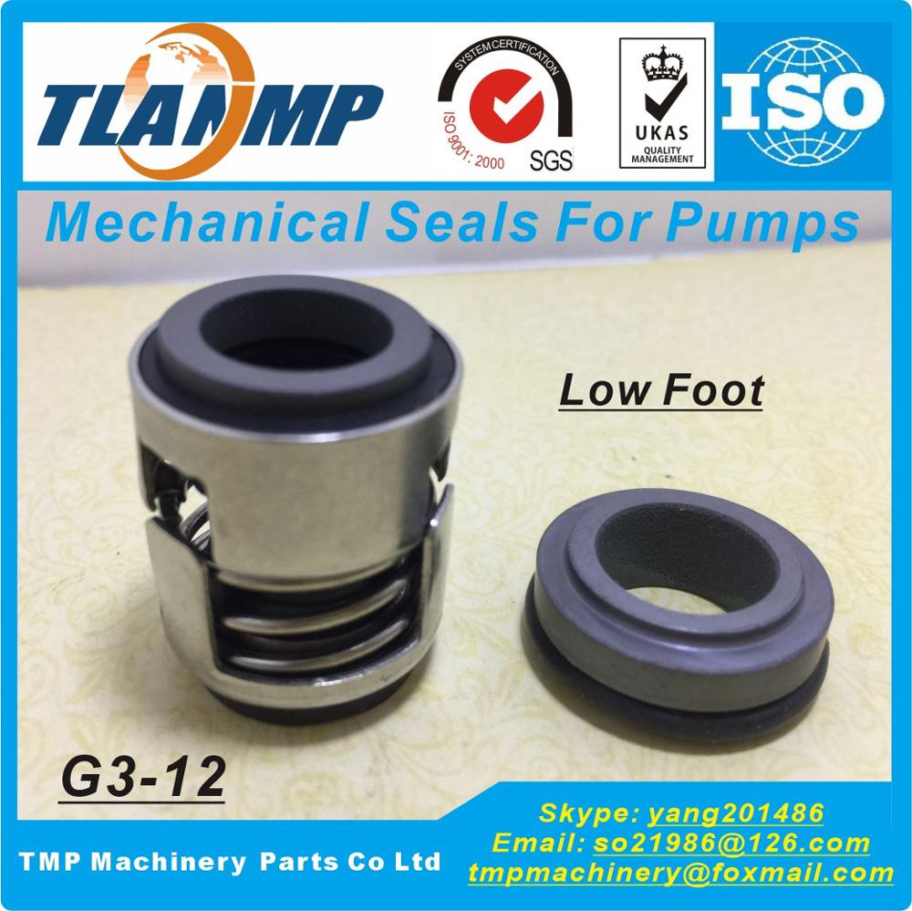 G3-12, G03-12, Chi-12 (Hoge/Lage Voet) rubber Bellow Mechanische Afdichting Voor As 12Mm Ch, Chi, Che, Crk, Spk, Tp, ap Pompen (P/N 405096): Low Foot (S-S-FKM)