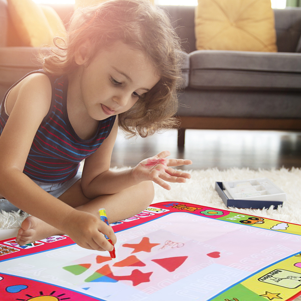 Wiederverwendbare, wasserdichte wassermalmatte für die frühe bildung, geeignet für die entwicklung zu hause, strapazierfähig, extra groß, faltbar, tragbar für kinder