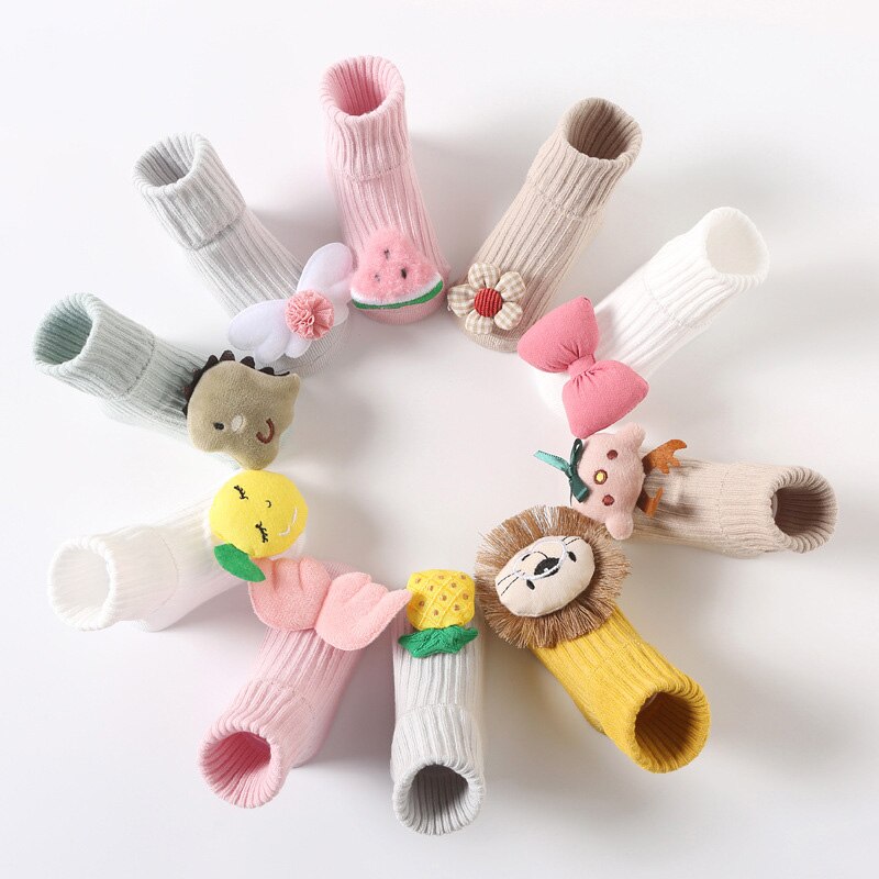 Cute Wings Flower Newborn Baby Socks Knitted Baby Boys Girls Socks Soft Winter Warm Infant Toddler Anti-slip Floor Socks