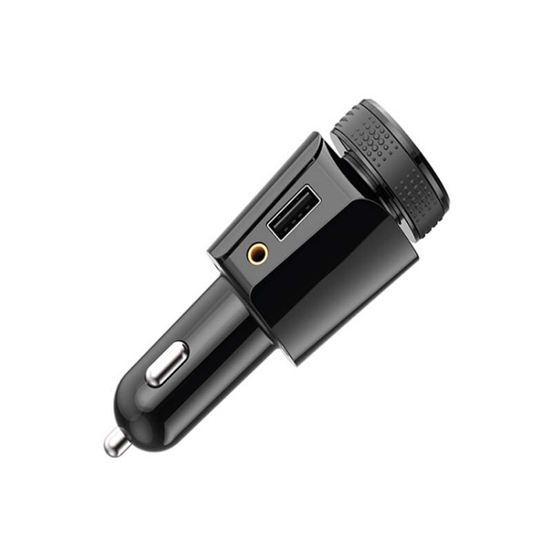 Autoladegerät mit fm-transmitter, sprachnavigation, bluetooth-freisprecheinrichtung, lcd-bildschirm,  mp3- player, schnellladefunktion und usb-smartphone-ladegerät im auto: Schwarz