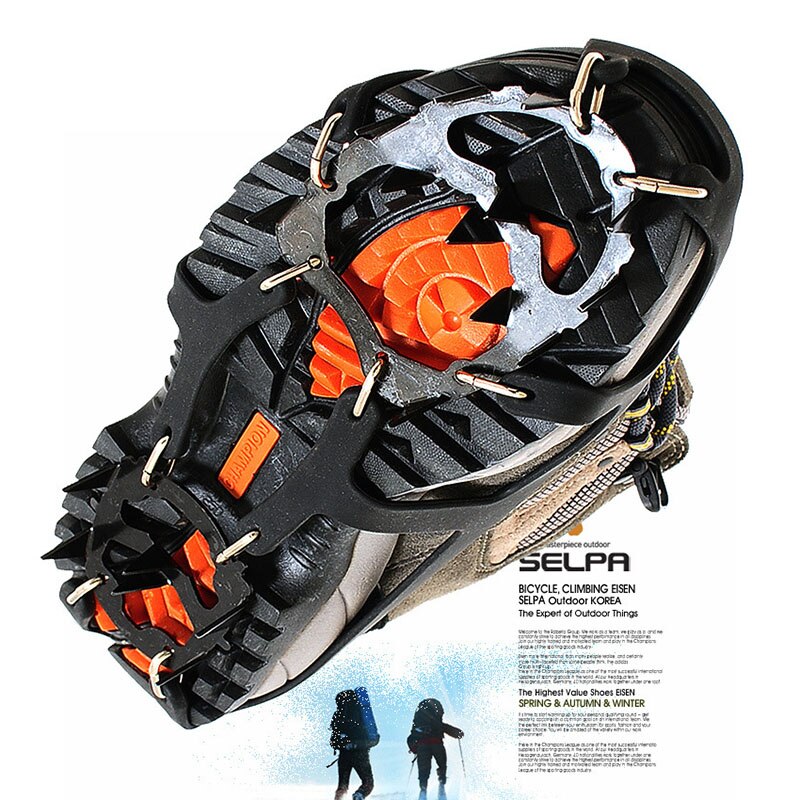 1 Paar 18 Tanden Stijgijzers Non-Slip Ice Sneeuw Klimmen Anti-Slip Schoen Covers M/L Spike cleats Stijgijzers Anti-Slip Overschoenen