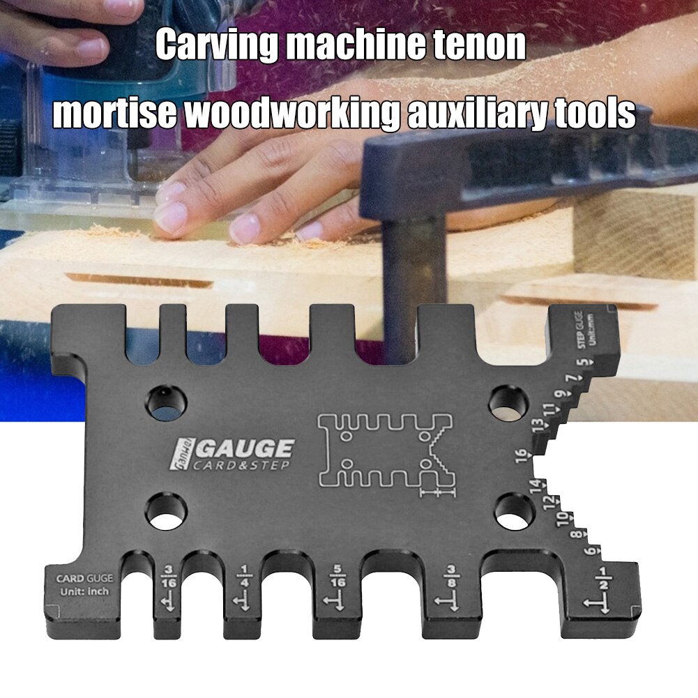 Measuring Ruler High Precision Metric Imperial Card Gauge Measuring Ruler Aluminum Tenon Caliper Saw Table Machine