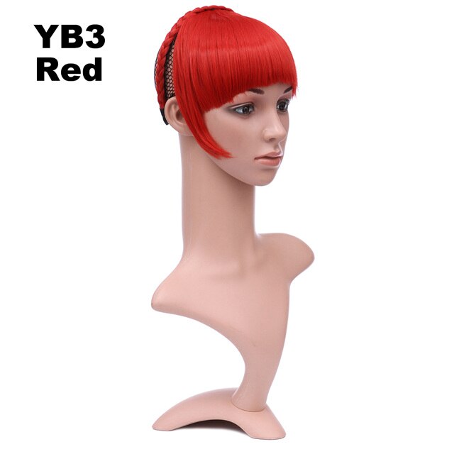 Girlshow 6 stk/parti foran syntetisk hår bang kort frynser med fletter pannebånd hår blunt bang  yb3 6 " , 16 farger tilgjengelig 50g: Yb3 farger rød