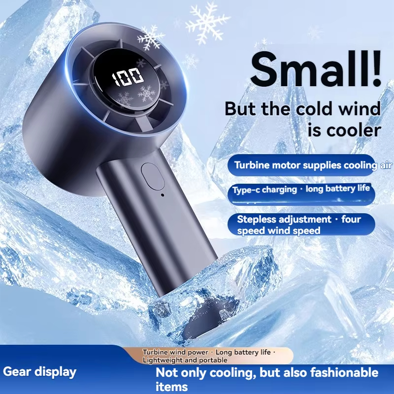 Xiaomi Przenośny mini Wiatraczek Chłodzący Lodem, 100 Prędkości, Mocny Wiatrak, Szybki Ładowanie USB, Podstawka strąk Telefon 2025